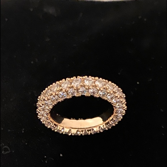 18k gold Italian cut 3 row eternity band NWT - Picture 3 of 9